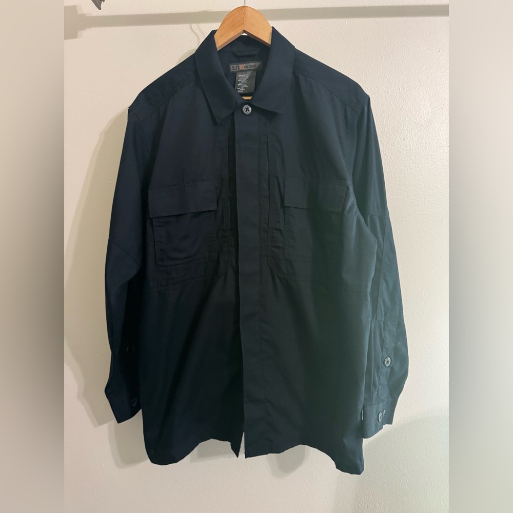 5.11 Tactical Men's Navy Blue Long Sleeve Button Up